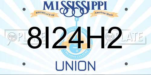 8I24H2 Mississippi License Plate