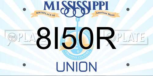 8I50R Mississippi License Plate