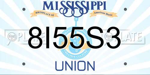8I55S3 Mississippi License Plate