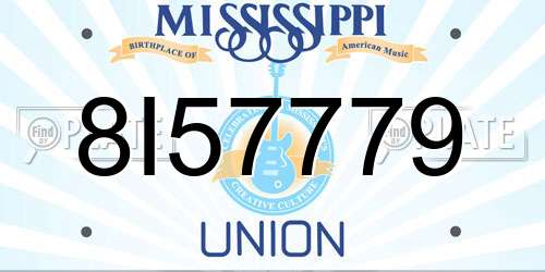 8I57779 Mississippi License Plate