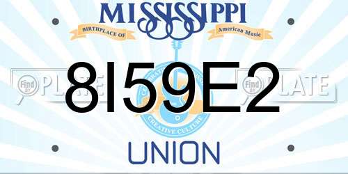 8I59E2 Mississippi License Plate