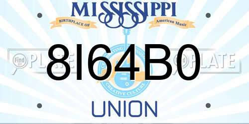 8I64B0 Mississippi License Plate