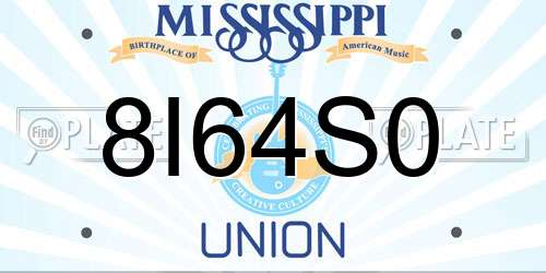 8I64S0 Mississippi License Plate