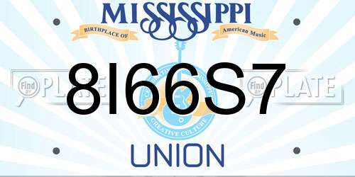 8I66S7 Mississippi License Plate