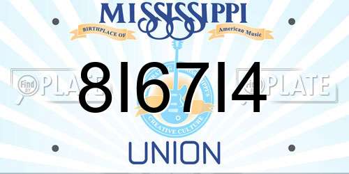 8I67I4 Mississippi License Plate