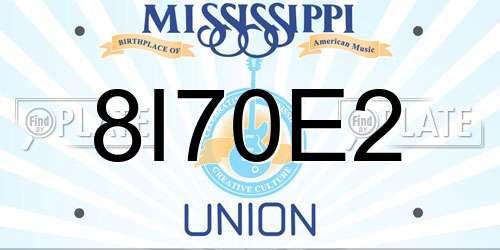 8I70E2 Mississippi License Plate
