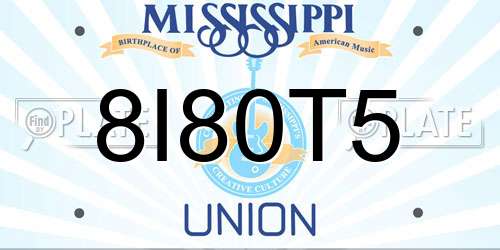 8I80T5 Mississippi License Plate