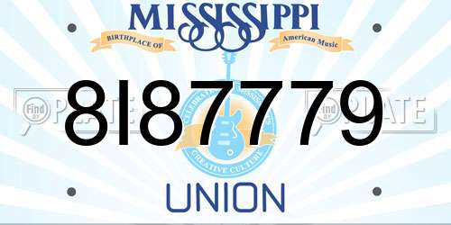 8I87779 Mississippi License Plate