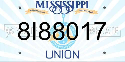 8I88017 Mississippi License Plate
