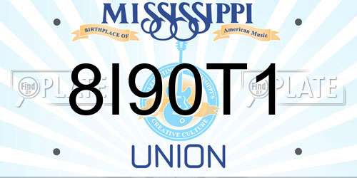 8I90T1 Mississippi License Plate