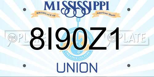 8I90Z1 Mississippi License Plate
