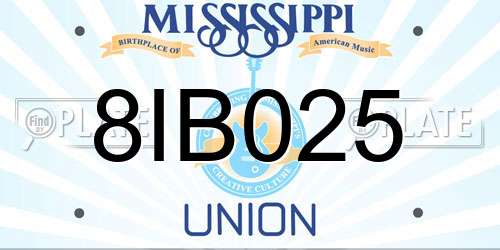 8IB025 Mississippi License Plate