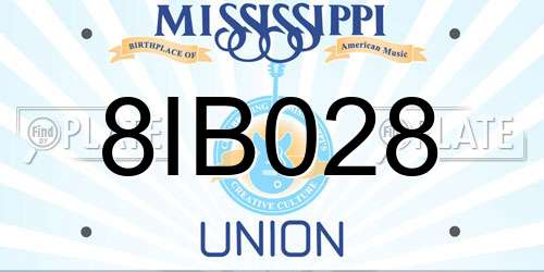 8IB028 Mississippi License Plate