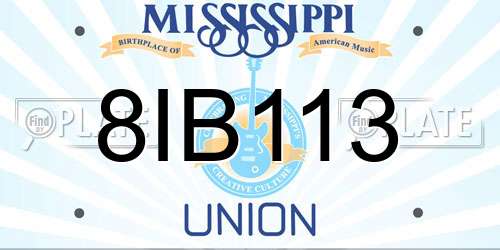 8IB113 Mississippi License Plate