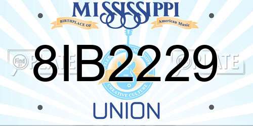 8IB2229 Mississippi License Plate
