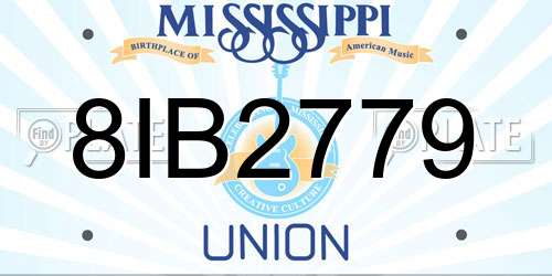 8IB2779 Mississippi License Plate
