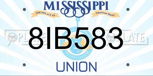 8IB583 Mississippi License Plate