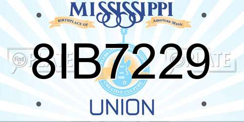 8IB7229 Mississippi License Plate