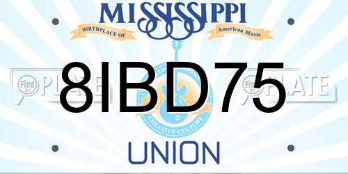 8IBD75 Mississippi License Plate