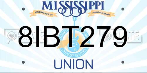 8IBT279 Mississippi License Plate