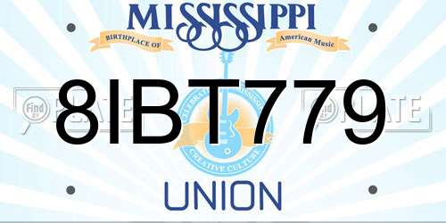 8IBT779 Mississippi License Plate