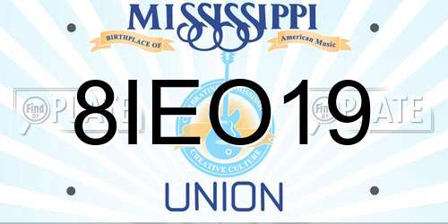 8IEO19 Mississippi License Plate