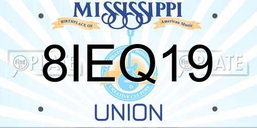 8IEQ19 Mississippi License Plate