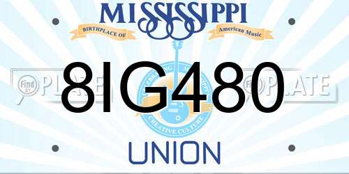 8IG480 Mississippi License Plate