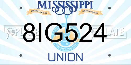 8IG524 Mississippi License Plate