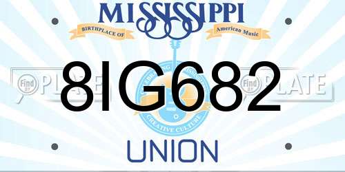 8IG682 Mississippi License Plate