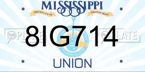 8IG714 Mississippi License Plate