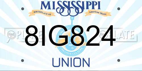 8IG824 Mississippi License Plate