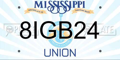 8IGB24 Mississippi License Plate