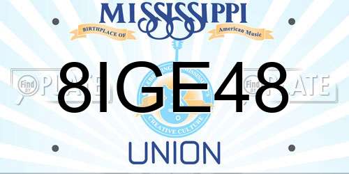 8IGE48 Mississippi License Plate