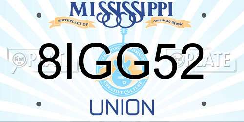 8IGG52 Mississippi License Plate