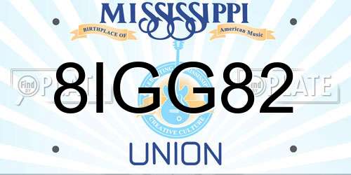 8IGG82 Mississippi License Plate