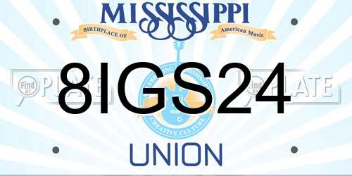 8IGS24 Mississippi License Plate
