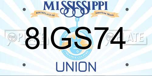 8IGS74 Mississippi License Plate