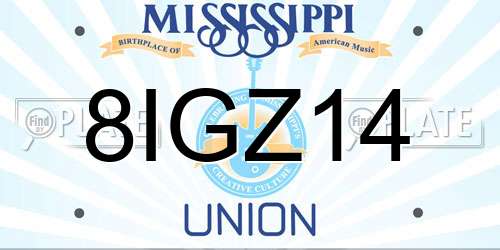 8IGZ14 Mississippi License Plate