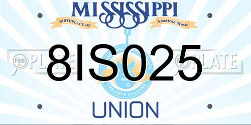 8IS025 Mississippi License Plate
