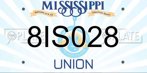 8IS028 Mississippi License Plate