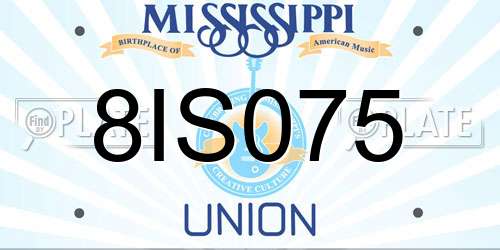 8IS075 Mississippi License Plate