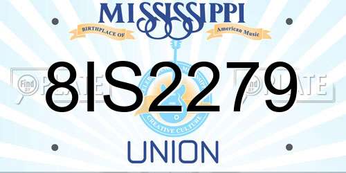 8IS2279 Mississippi License Plate