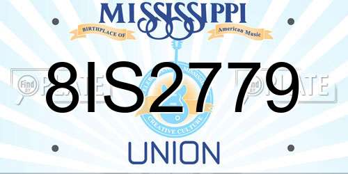 8IS2779 Mississippi License Plate