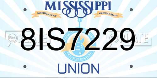 8IS7229 Mississippi License Plate