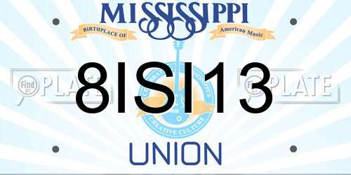 8ISI13 Mississippi License Plate