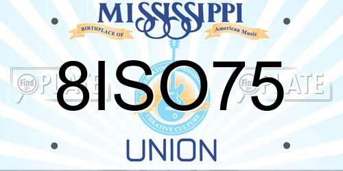 8ISO75 Mississippi License Plate