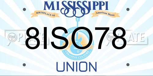 8ISO78 Mississippi License Plate