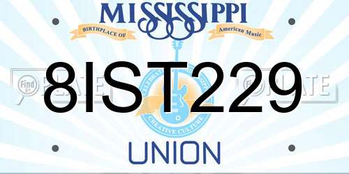 8IST229 Mississippi License Plate