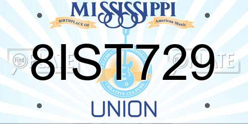 8IST729 Mississippi License Plate